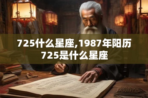 725什么星座,1987年阳历725是什么星座