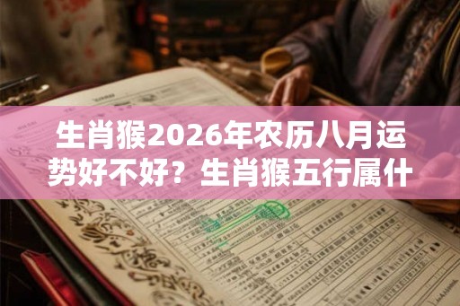 生肖猴2026年农历八月运势好不好？生肖猴五行属什么？