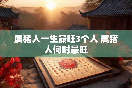 属猪人一生最旺3个人 属猪人何时最旺
