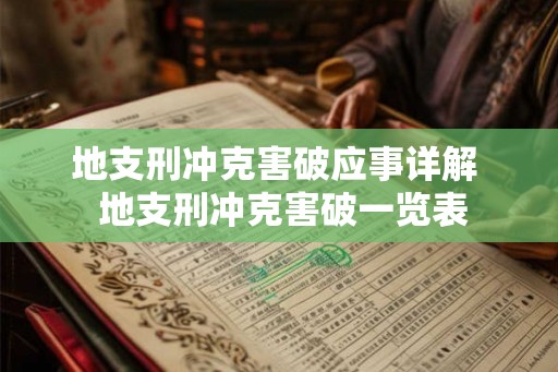 地支刑冲克害破应事详解  地支刑冲克害破一览表