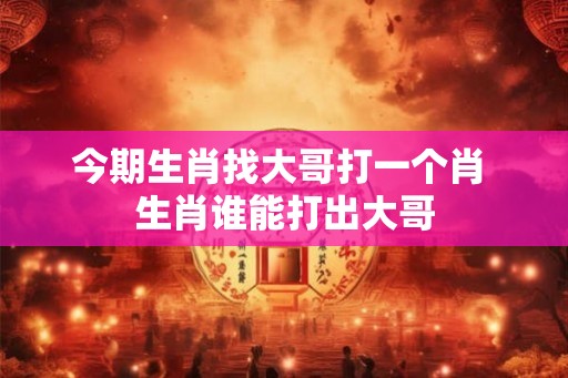 今期生肖找大哥打一个肖 生肖谁能打出大哥