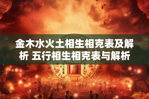 金木水火土相生相克表及解析 五行相生相克表与解析