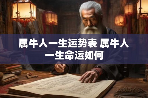 属牛人一生运势表 属牛人一生命运如何