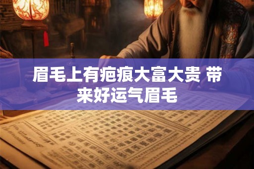 眉毛上有疤痕大富大贵 带来好运气眉毛 眉毛上有疤痕大富大贵 带来好运气眉毛