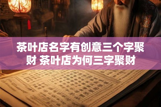 茶叶店名字有创意三个字聚财 茶叶店为何三字聚财