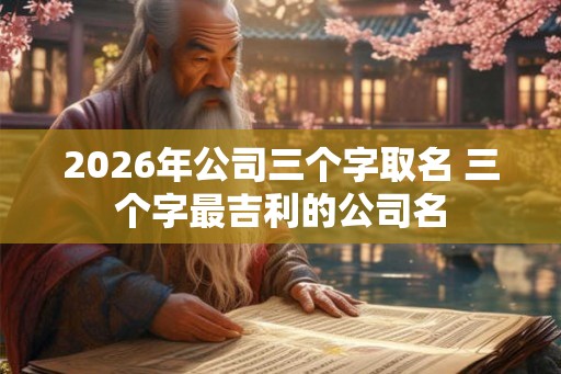 2026年公司三个字取名 三个字最吉利的公司名
