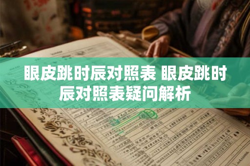 眼皮跳时辰对照表 眼皮跳时辰对照表疑问解析