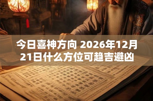 今日喜神方向 2026年12月21日什么方位可趋吉避凶