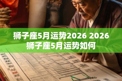 狮子座5月运势2026 2026狮子座5月运势如何