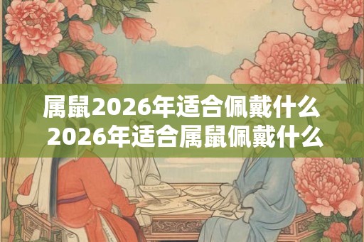 属鼠2026年适合佩戴什么 2026年适合属鼠佩戴什么