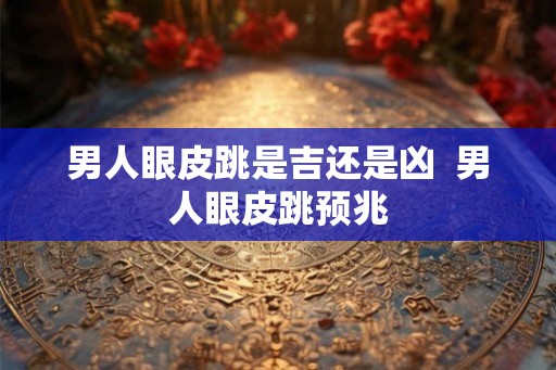 男人眼皮跳是吉还是凶  男人眼皮跳预兆