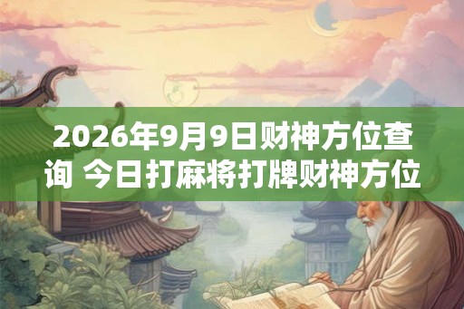 2026年9月9日财神方位查询 今日打麻将打牌财神方位 2026年9月9日财神方位查询 今日打麻将打牌财神方位