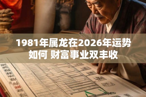 1981年属龙在2026年运势如何 财富事业双丰收
