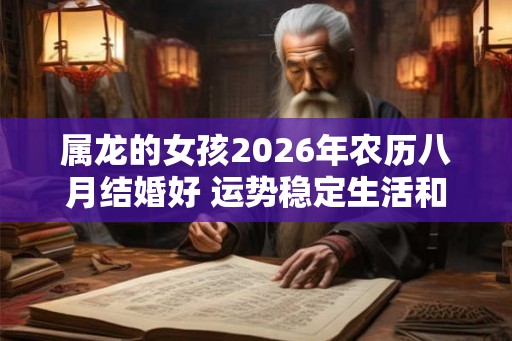 属龙的女孩2026年农历八月结婚好 运势稳定生活和睦
