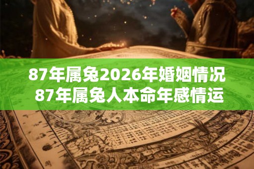 87年属兔2026年婚姻情况 87年属兔人本命年感情运2026