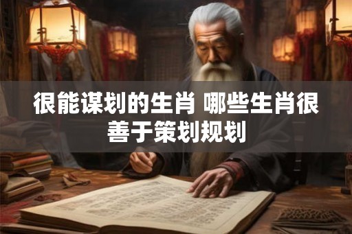 很能谋划的生肖 哪些生肖很善于策划规划