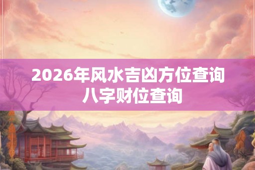 2026年风水吉凶方位查询  八字财位查询