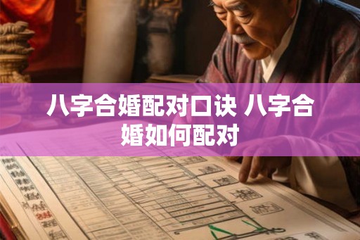 八字合婚配对口诀 八字合婚如何配对