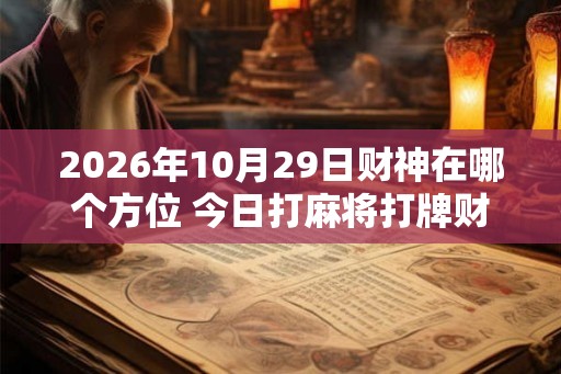 2026年10月29日财神在哪个方位 今日打麻将打牌财神方位