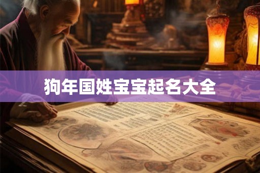 狗年国姓宝宝起名大全