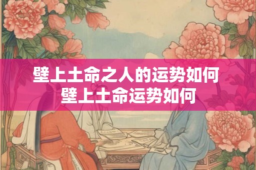 壁上土命之人的运势如何 壁上土命运势如何