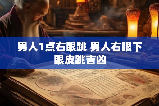 男人1点右眼跳 男人右眼下眼皮跳吉凶