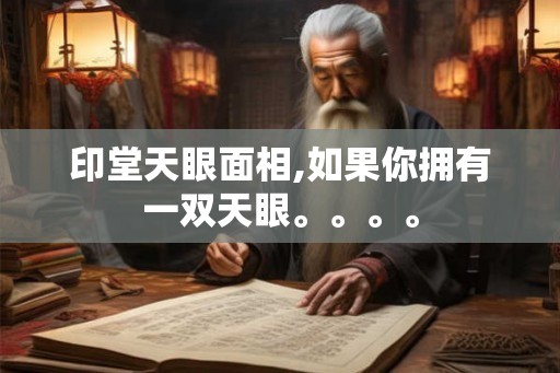 印堂天眼面相,如果你拥有一双天眼。。。。