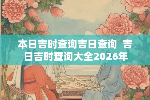 本日吉时查询吉日查询  吉日吉时查询大全2026年