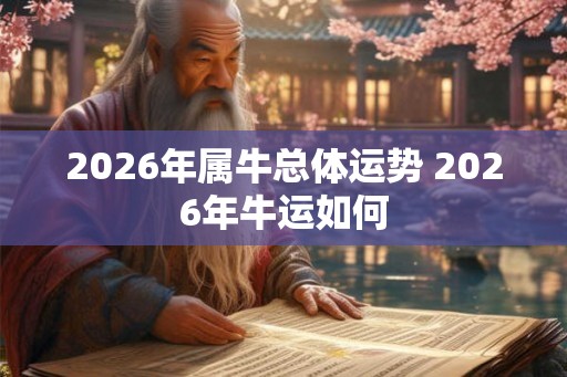 2026年属牛总体运势 2026年牛运如何