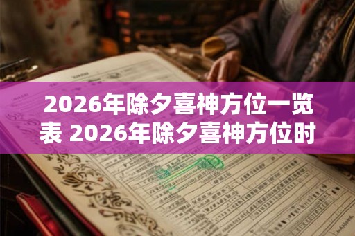 2026年除夕喜神方位一览表 2026年除夕喜神方位时辰变化