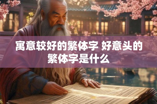 寓意较好的繁体字 好意头的繁体字是什么