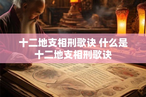 十二地支相刑歌诀 什么是十二地支相刑歌诀