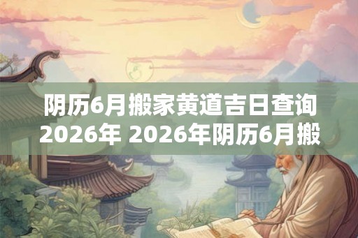 阴历6月搬家黄道吉日查询2026年 2026年阴历6月搬家黄道吉日查询 阴历6月搬家黄道吉日查询2026年 2026年阴历6月搬家黄道吉日查询