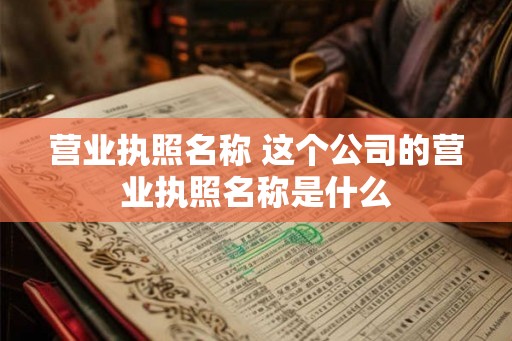 营业执照名称 这个公司的营业执照名称是什么
