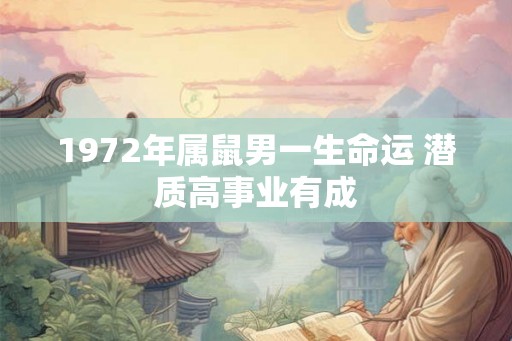 1972年属鼠男一生命运 潜质高事业有成
