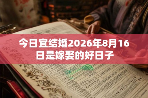 今日宜结婚2026年8月16日是嫁娶的好日子