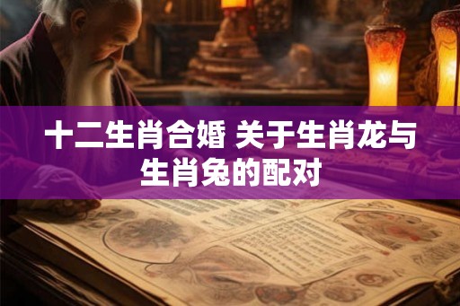十二生肖合婚 关于生肖龙与生肖兔的配对 十二生肖合婚 关于生肖龙与生肖兔的配对