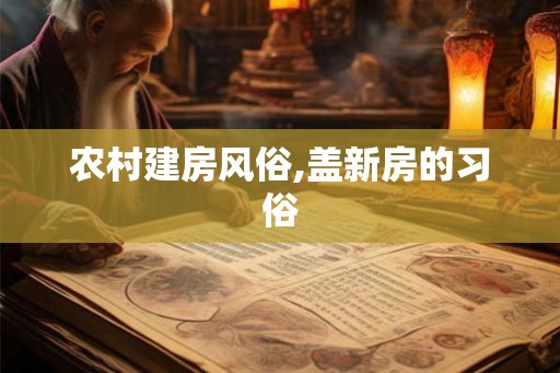 农村建房风俗,盖新房的习俗