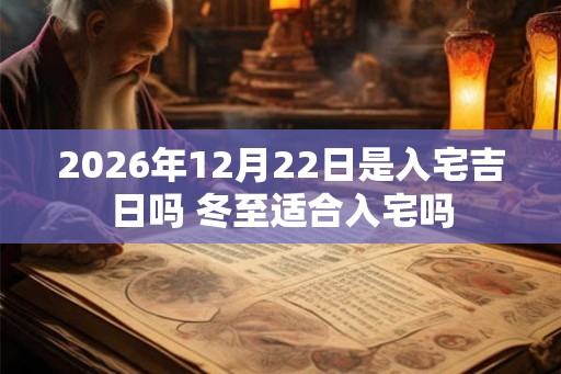 2026年12月22日是入宅吉日吗 冬至适合入宅吗