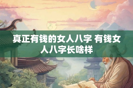 真正有钱的女人八字 有钱女人八字长啥样 真正有钱的女人八字 有钱女人八字长啥样