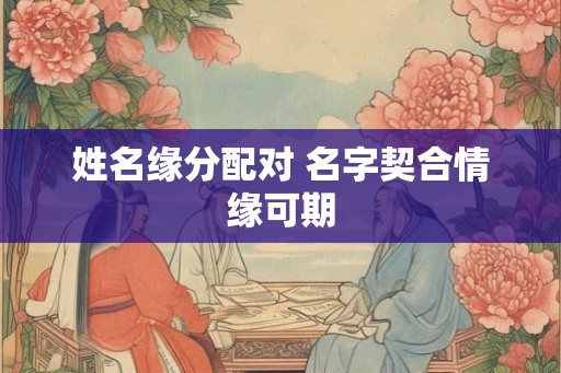 姓名缘分配对 名字契合情缘可期
