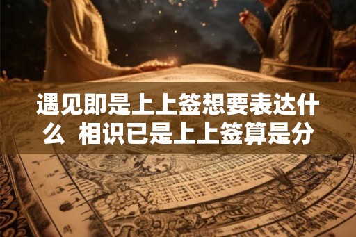 遇见即是上上签想要表达什么  相识已是上上签算是分手了吗