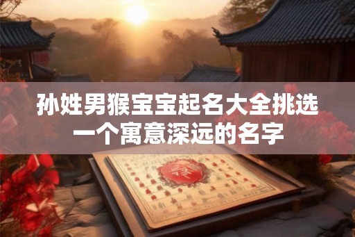 孙姓男猴宝宝起名大全挑选一个寓意深远的名字