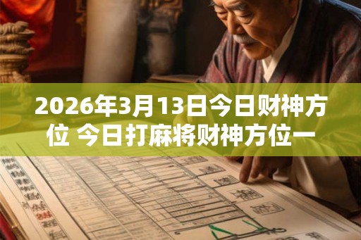 2026年3月13日今日财神方位 今日打麻将财神方位一览表