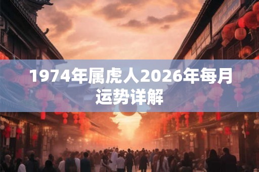 1974年属虎人2026年每月运势详解