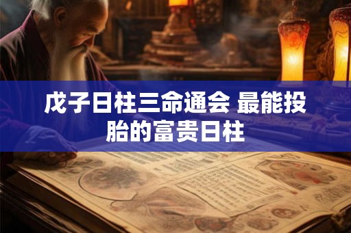 戊子日柱三命通会 最能投胎的富贵日柱