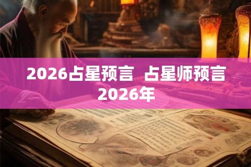 2026占星预言  占星师预言2026年