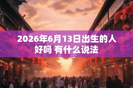 2026年6月13日出生的人好吗 有什么说法