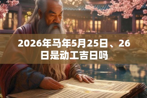 2026年马年5月25日、26日是动工吉日吗 2026年马年5月25日、26日是动工吉日吗