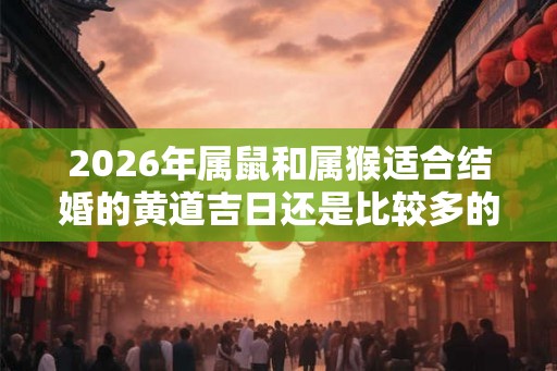2026年属鼠和属猴适合结婚的黄道吉日还是比较多的